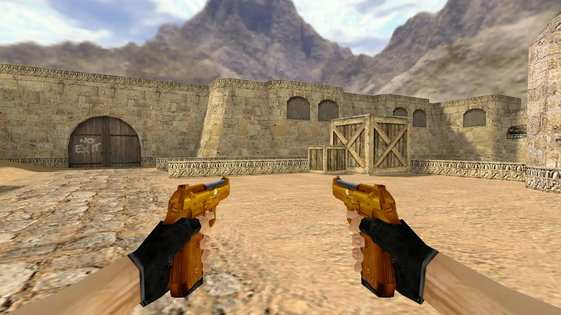 Dual Berettas — Gold Weapons Pack V3 — de_dust2 (first person)