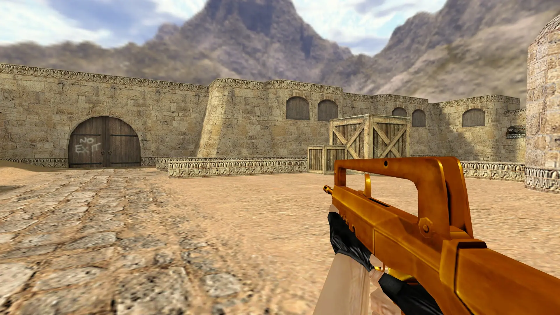 FAMAS — Gold Weapons Pack V3 — de_dust2 (first person)