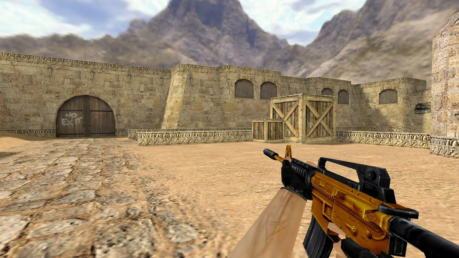 M4A1 — Gold Weapons Pack V3 — de_dust2 (first person)