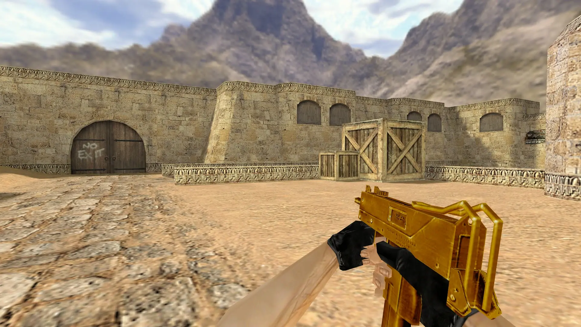 MAC-10 — Gold Weapons Pack V3 — de_dust2 (first person)