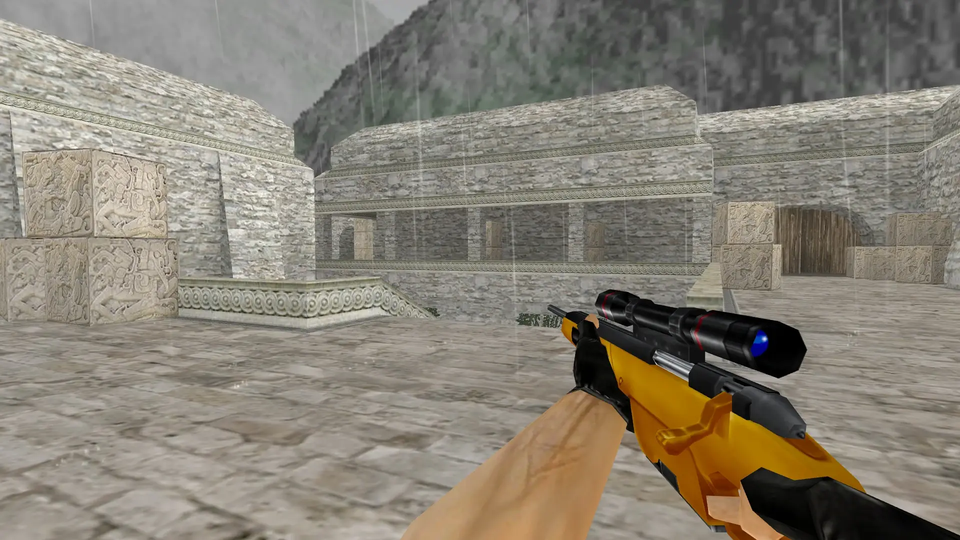 Scout — Gold Weapons Pack V3 — de_aztec (first person)