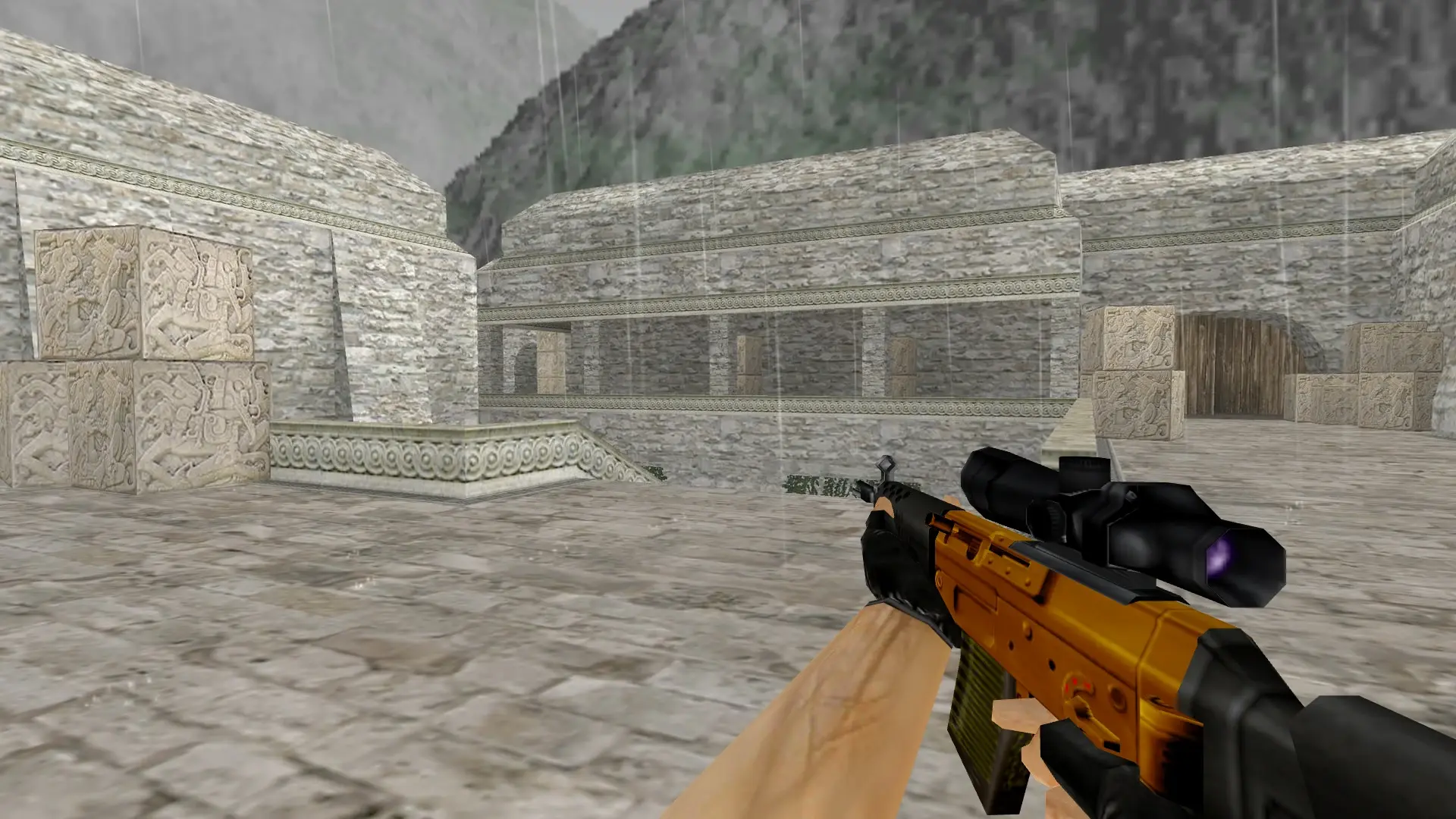 SG552 — Gold Weapons Pack V3 — de_aztec (first person)