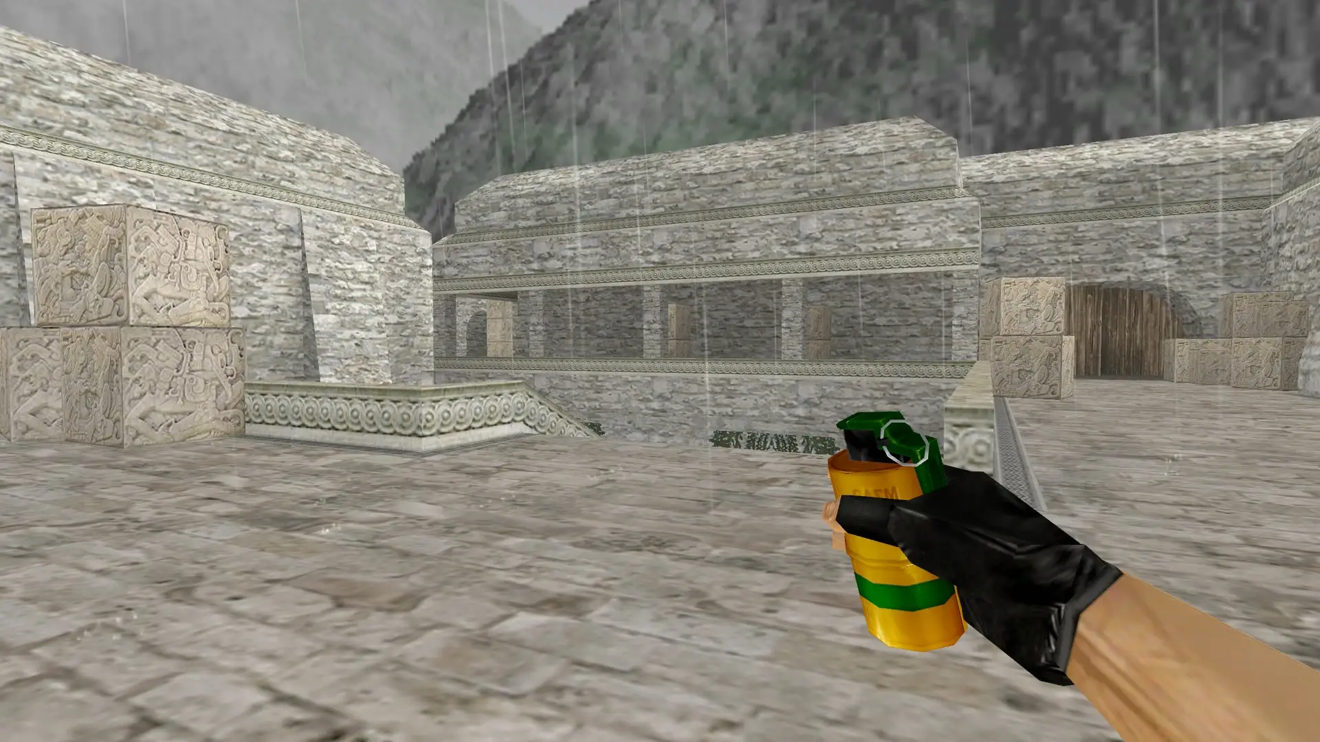 Smoke Grenade — Gold Weapons Pack V3 — de_aztec (first person)