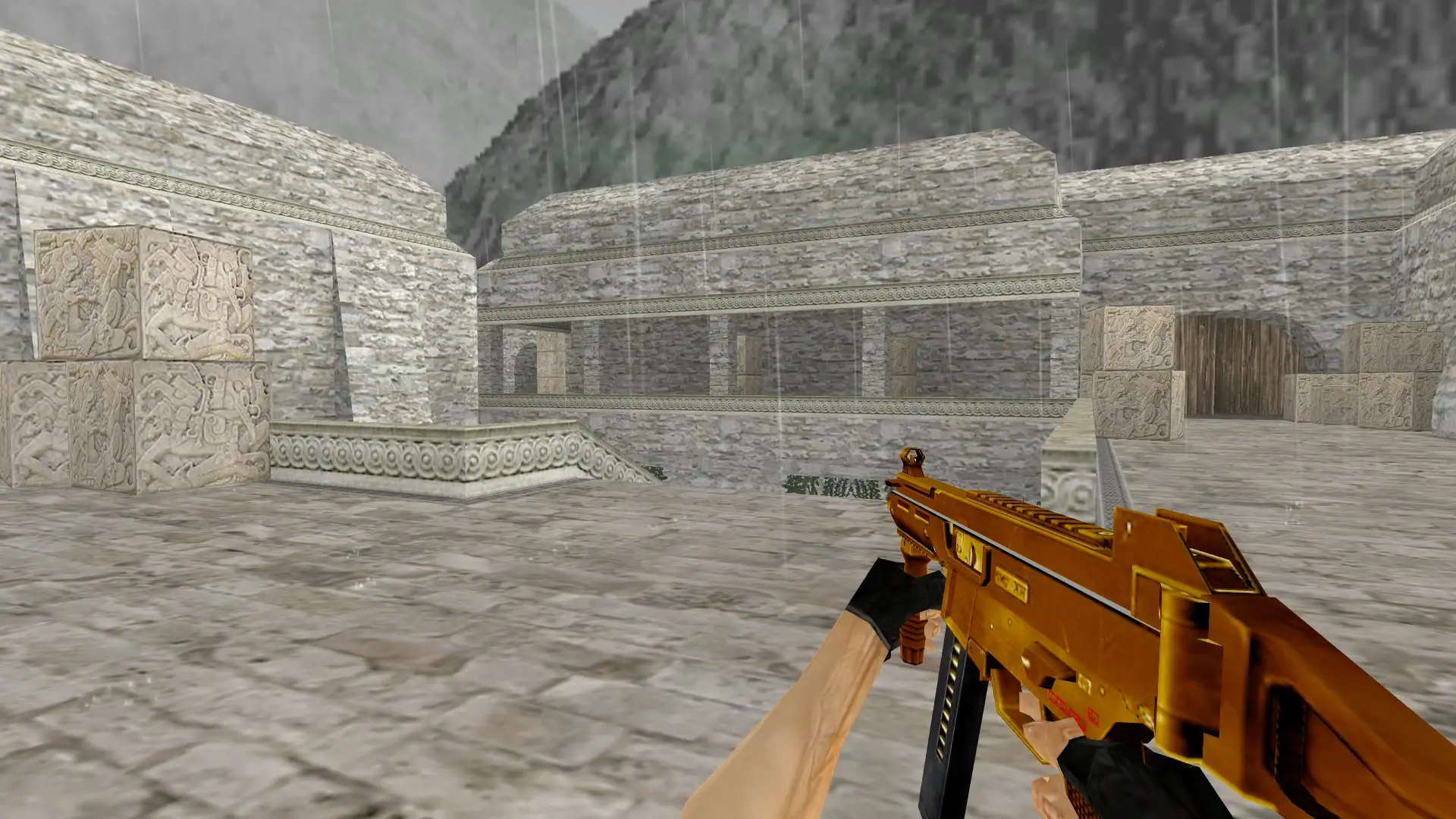 UMP-45 — Gold Weapons Pack V3 — de_aztec (first person)