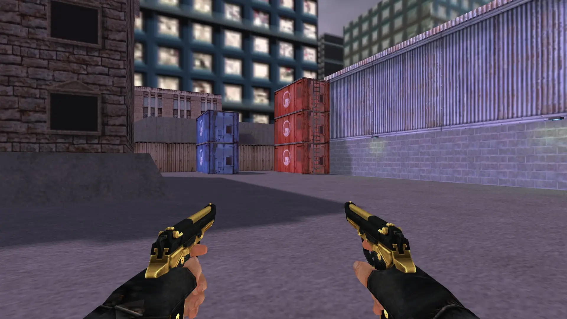 Dual Berettas — Golden Weapon Pack — cs_assault (first person)