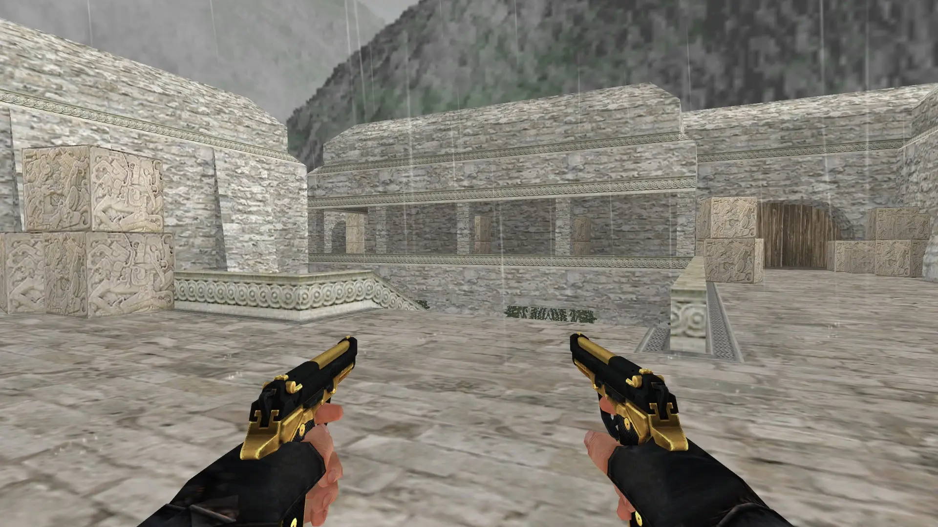 Dual Berettas — Golden Weapon Pack — de_aztec (first person)