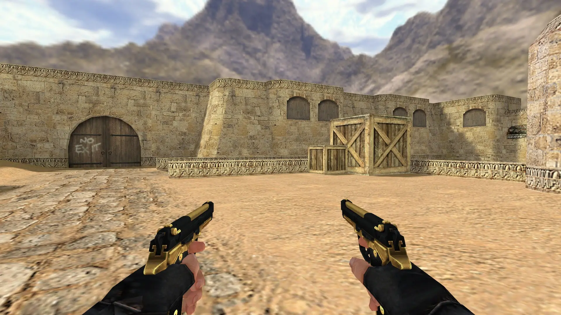 Dual Berettas — Golden Weapon Pack — de_dust2 (first person)
