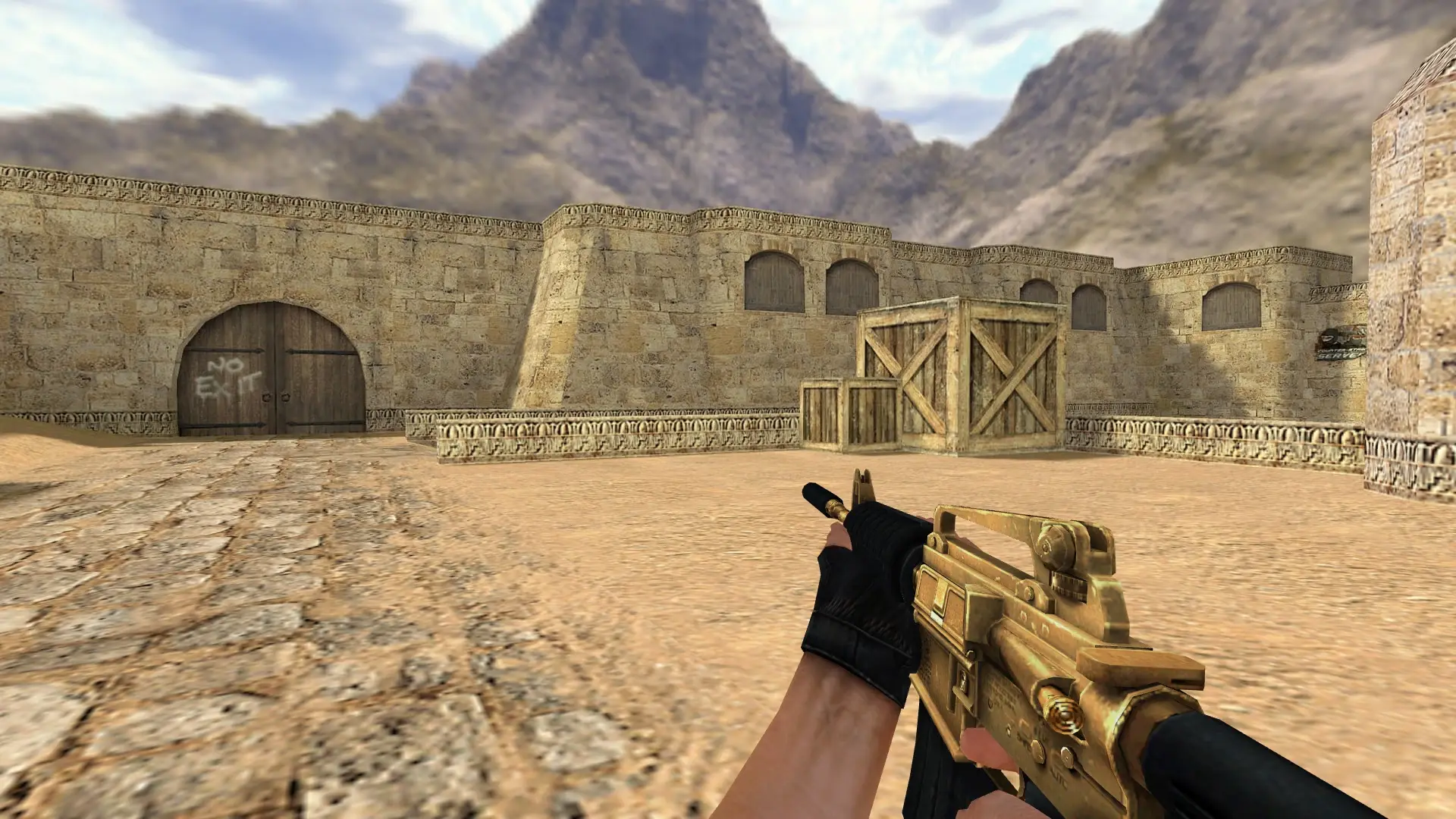 M4A1 — Golden Weapon Pack — de_dust2 (first person)