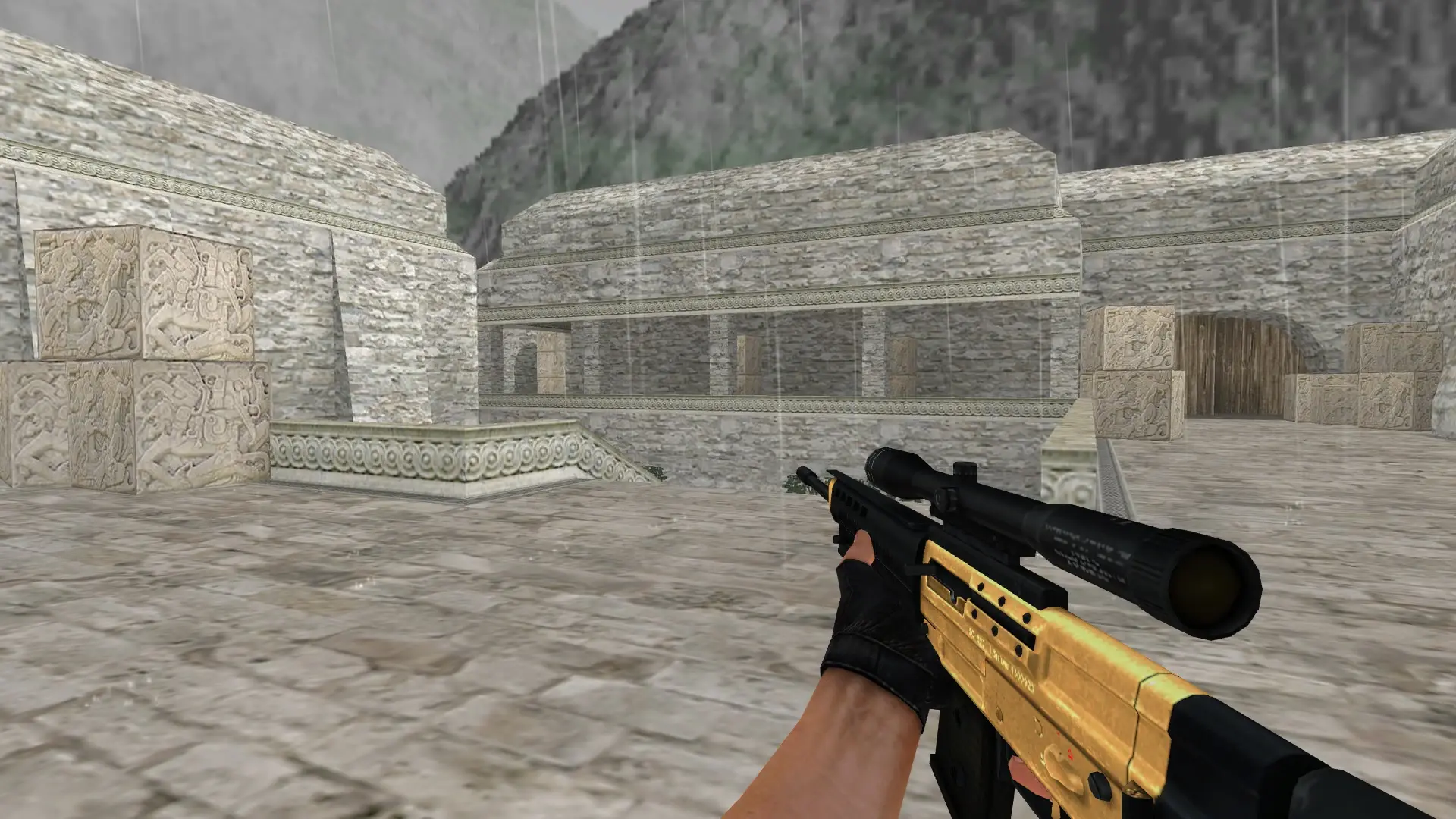 SG550 — Golden Weapon Pack — de_aztec (first person)