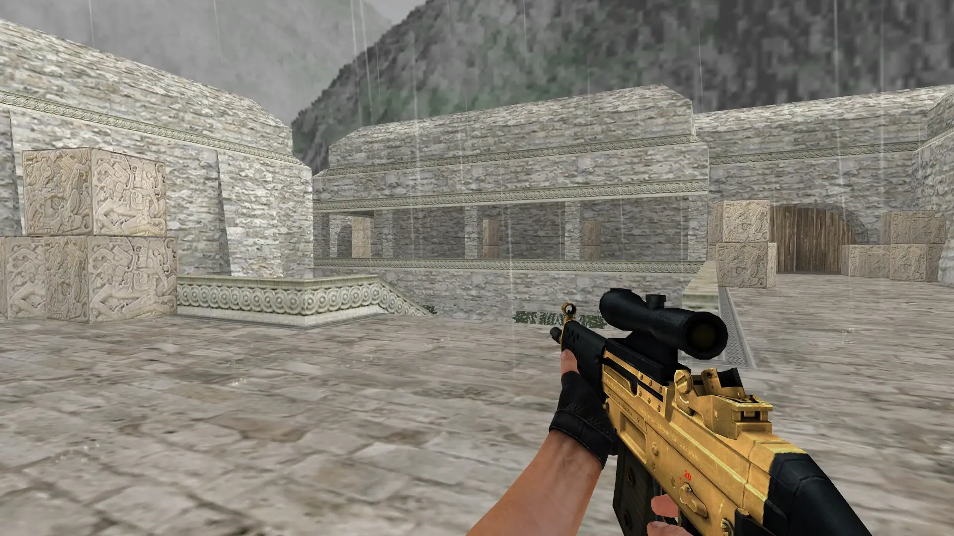 SG552 — Golden Weapon Pack — de_aztec (first person)