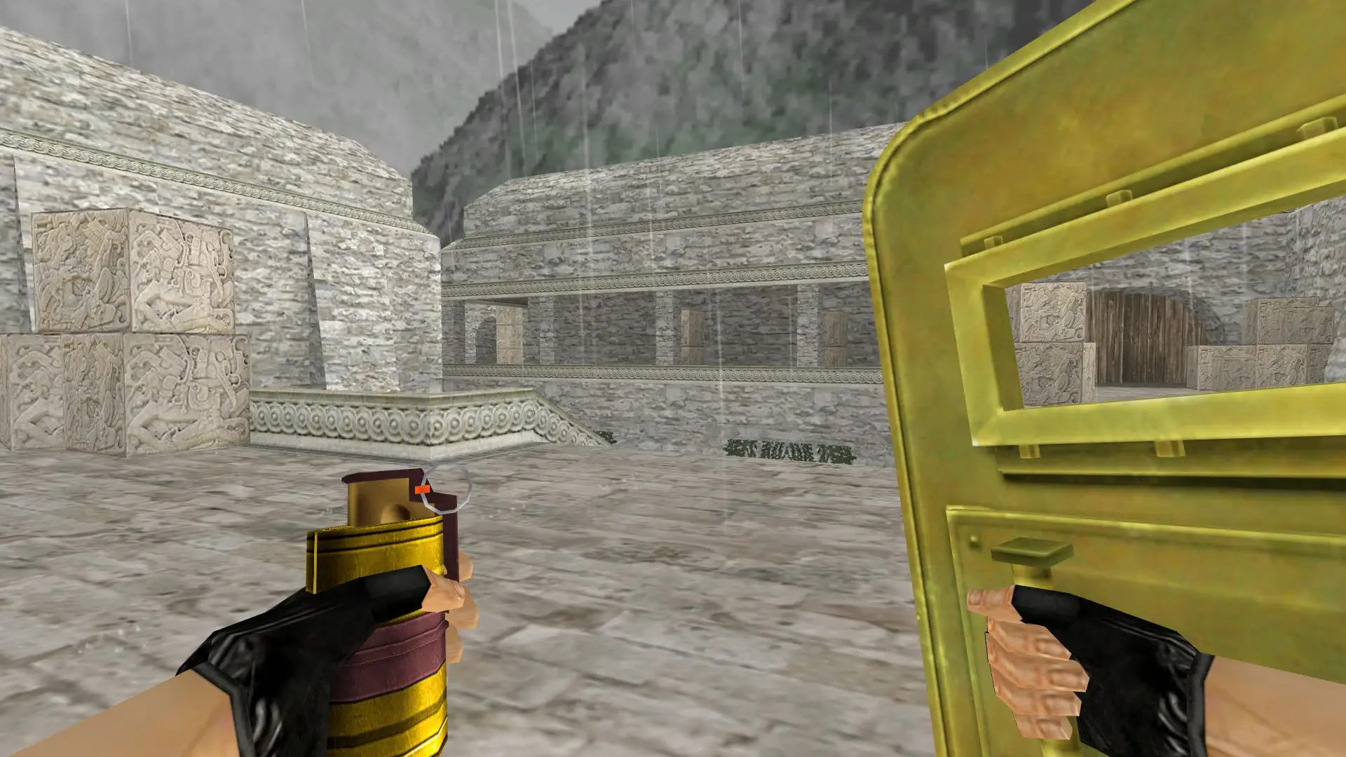 SHIELD_HEGRENADE — Golden Weapon Pack — de_aztec (first person)