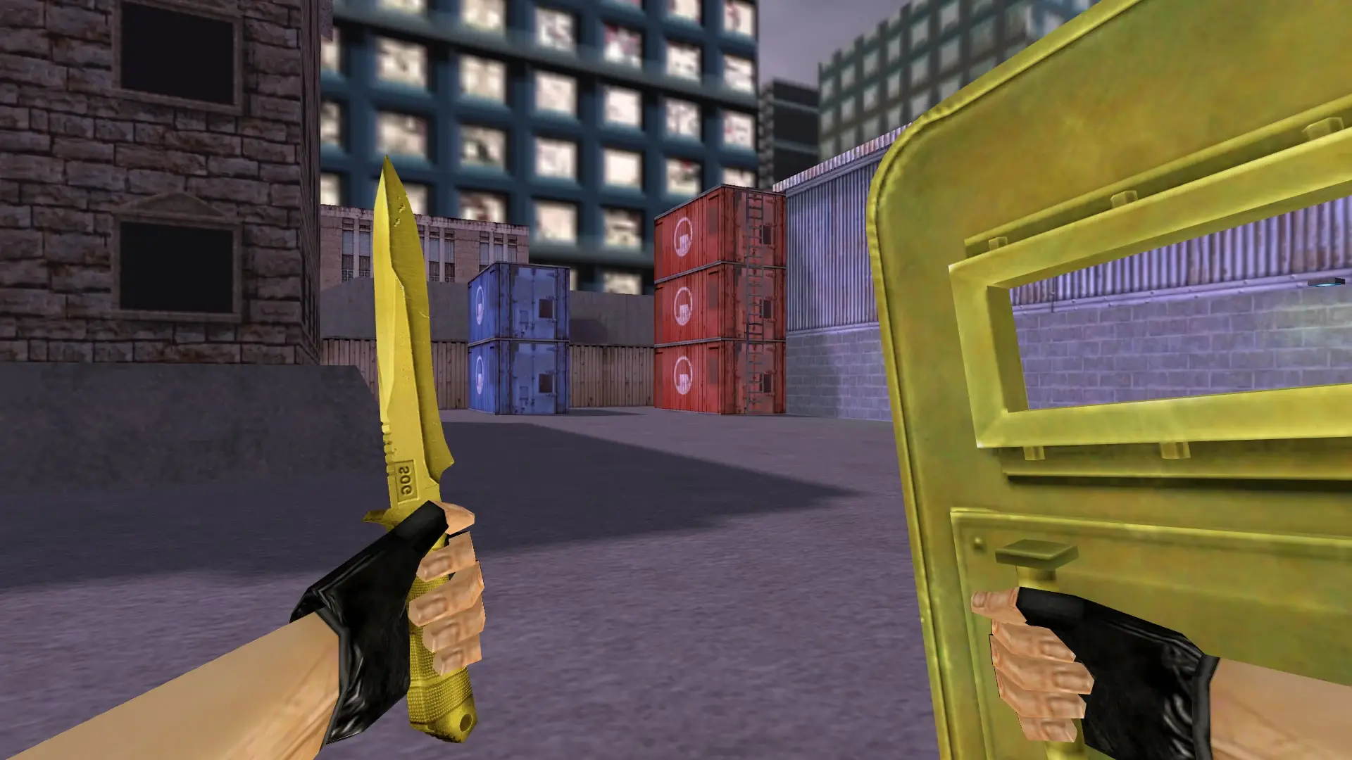 SHIELD_KNIFE — Golden Weapon Pack — cs_assault (first person)