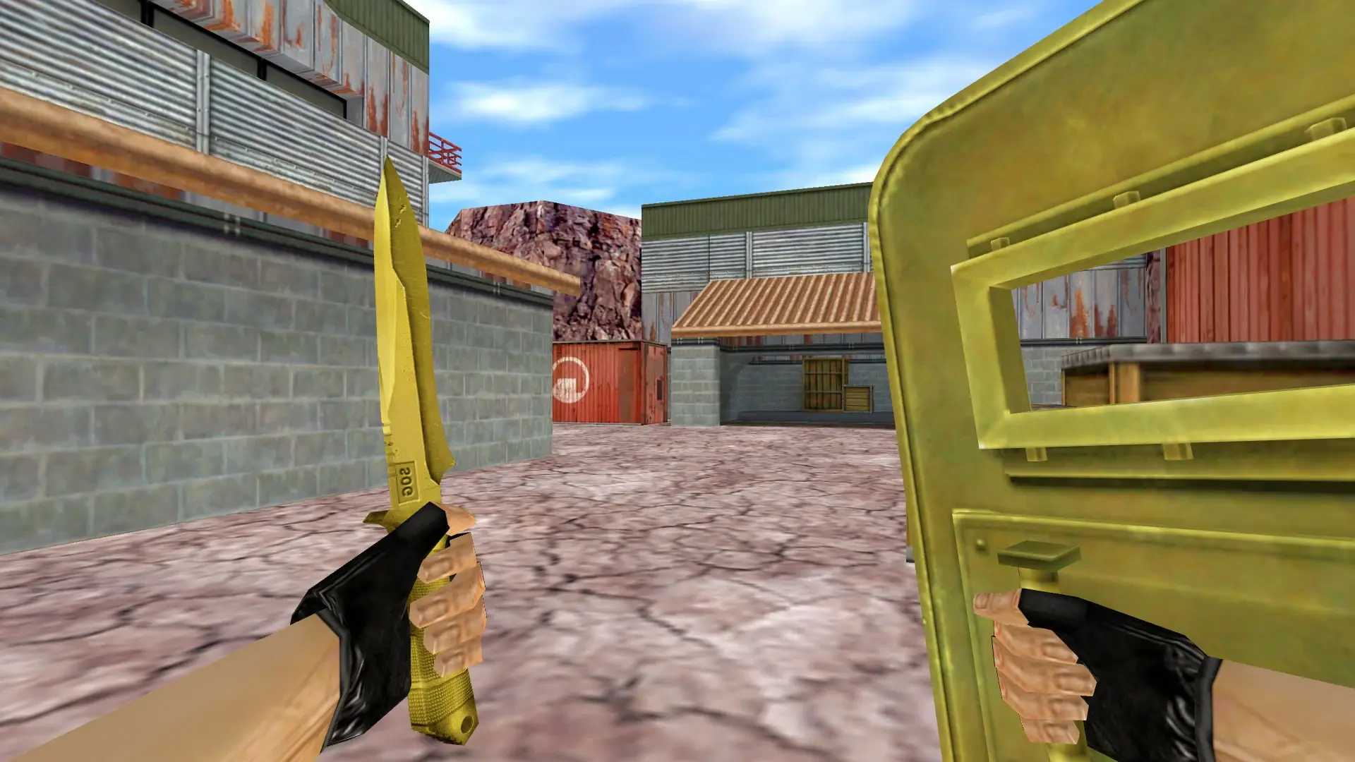 SHIELD_KNIFE — Golden Weapon Pack — de_nuke (first person)