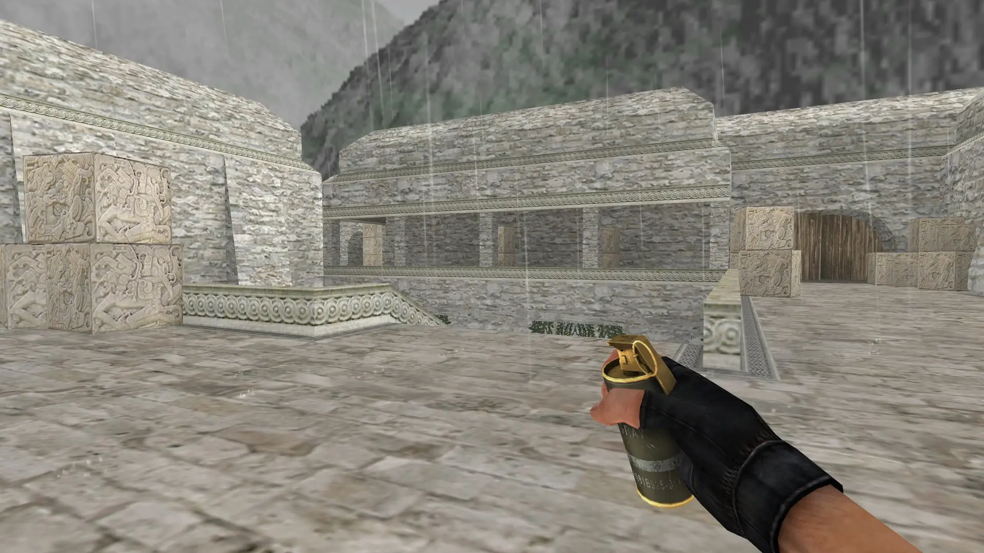 Smoke Grenade — Golden Weapon Pack — de_aztec (first person)