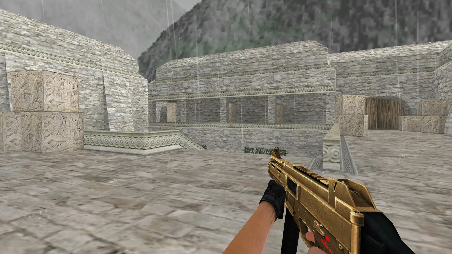 UMP-45 — Golden Weapon Pack — de_aztec (first person)