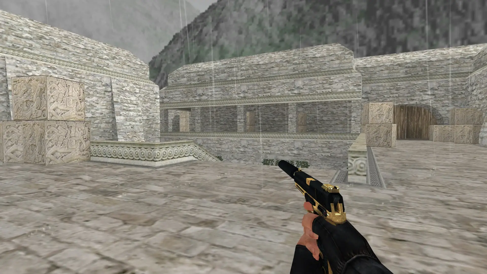 USP — Golden Weapon Pack — de_aztec (first person)