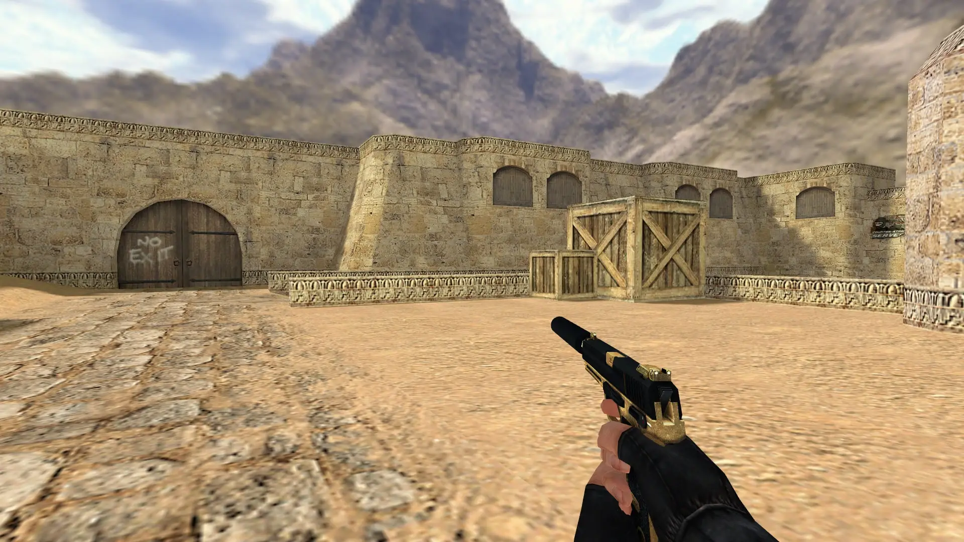 USP — Golden Weapon Pack — de_dust2 (first person)