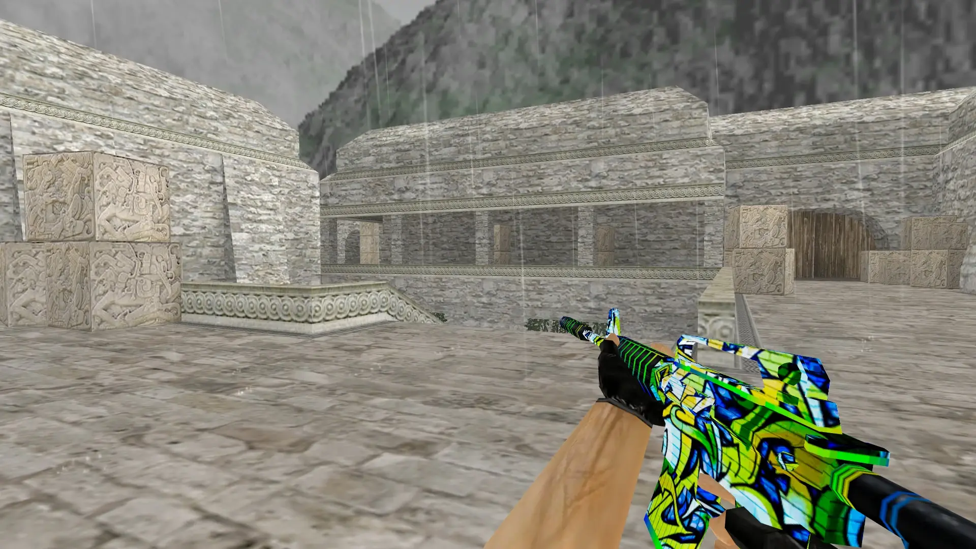 M4A1 — Graffiti Weapon Pack — de_aztec (first person)
