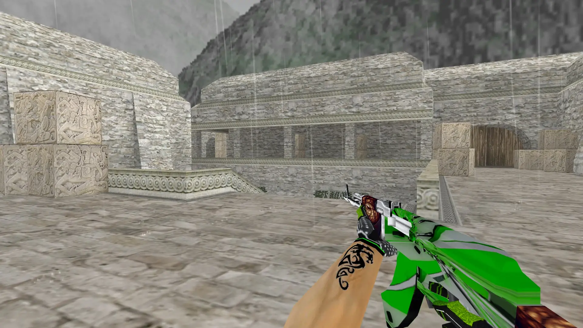 AK-47 — Green Bump Weapon Pack — de_aztec (first person)