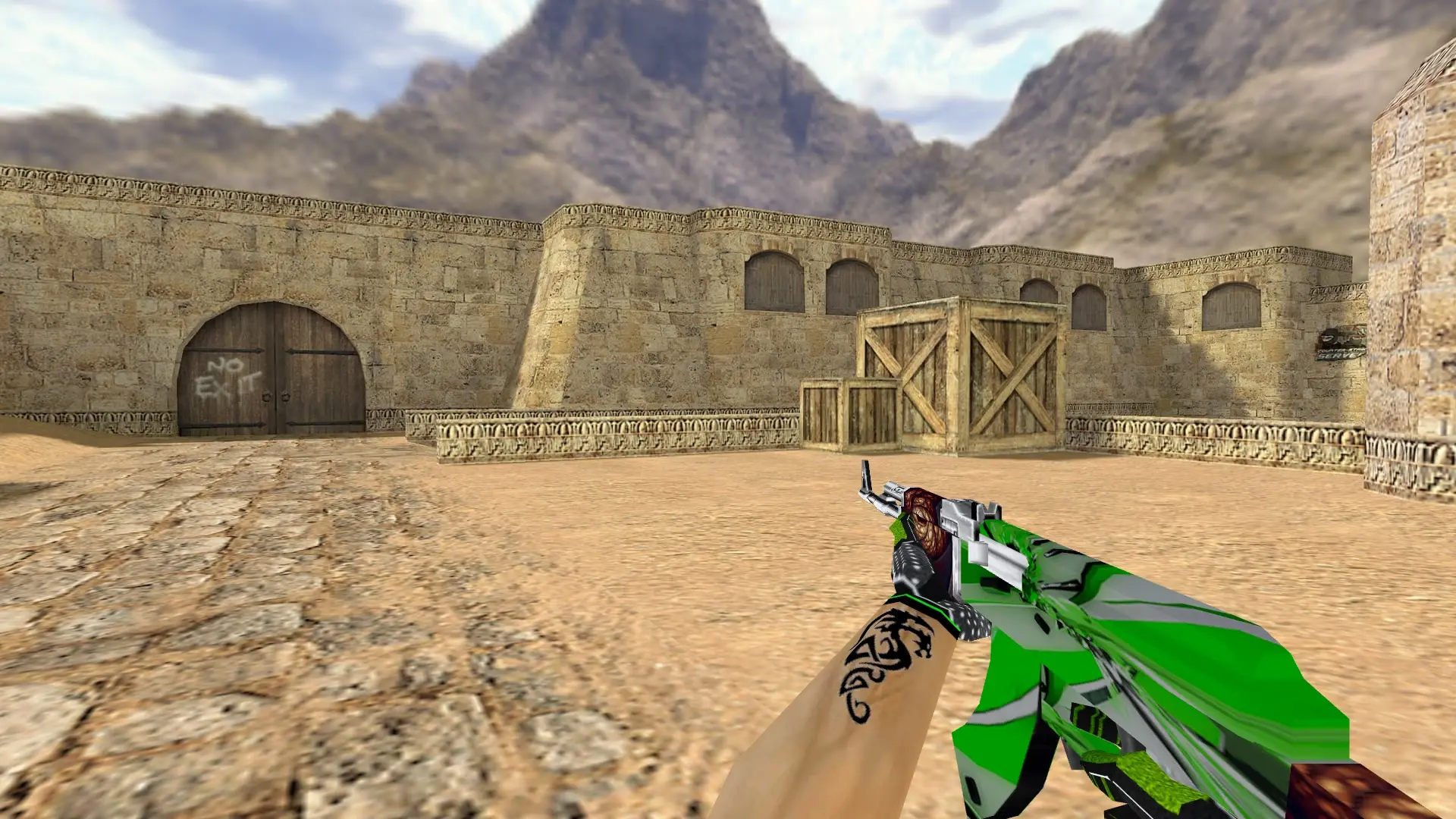 AK-47 — Green Bump Weapon Pack — de_dust2 (first person)