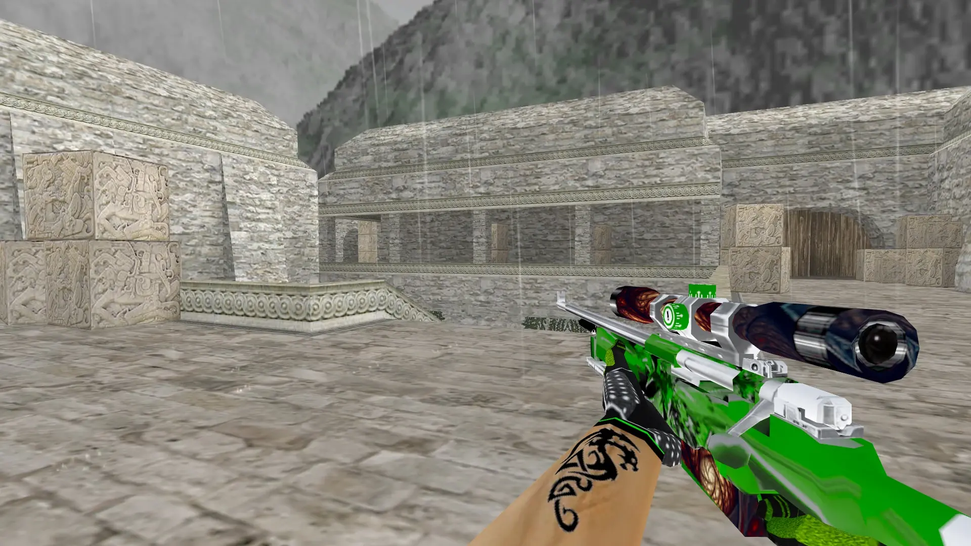 AWP — Green Bump Weapon Pack — de_aztec (first person)