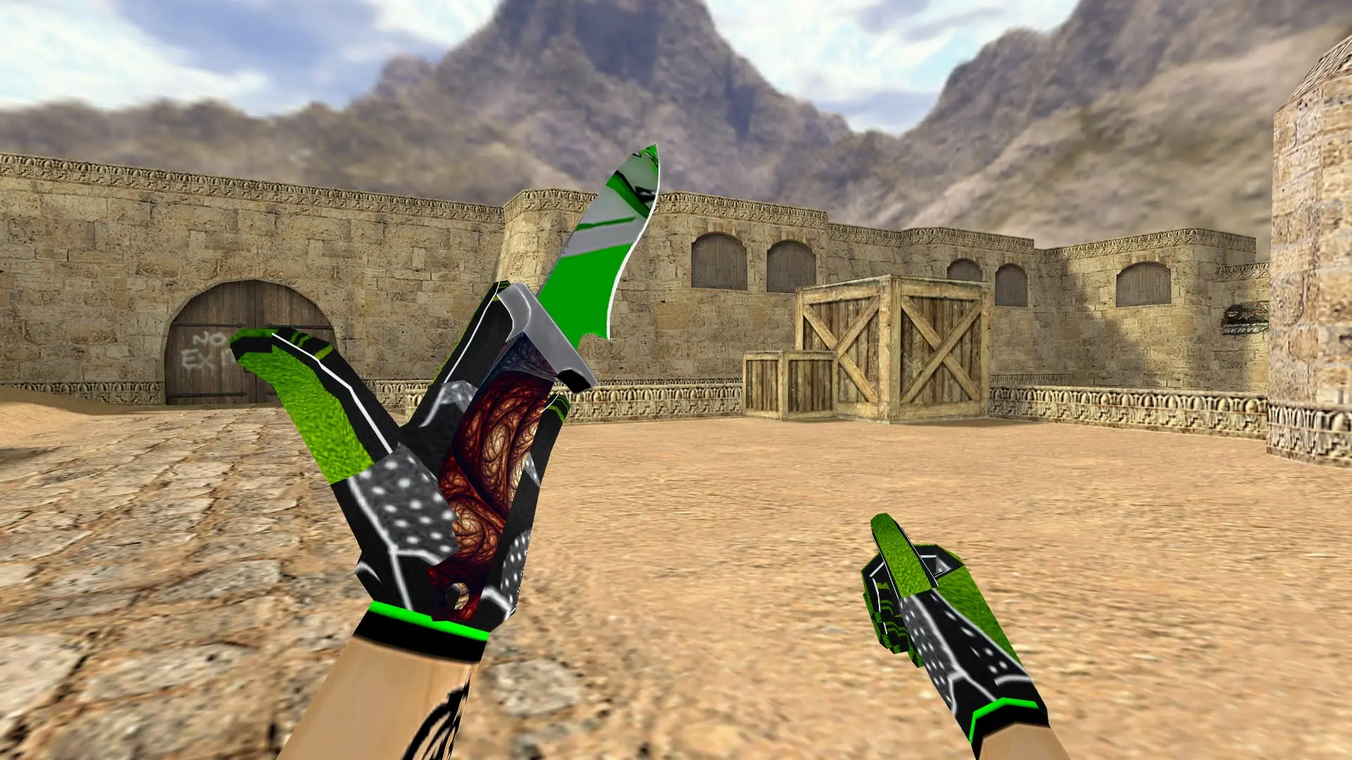 Knife — Green Bump Weapon Pack — de_dust2 (first person)