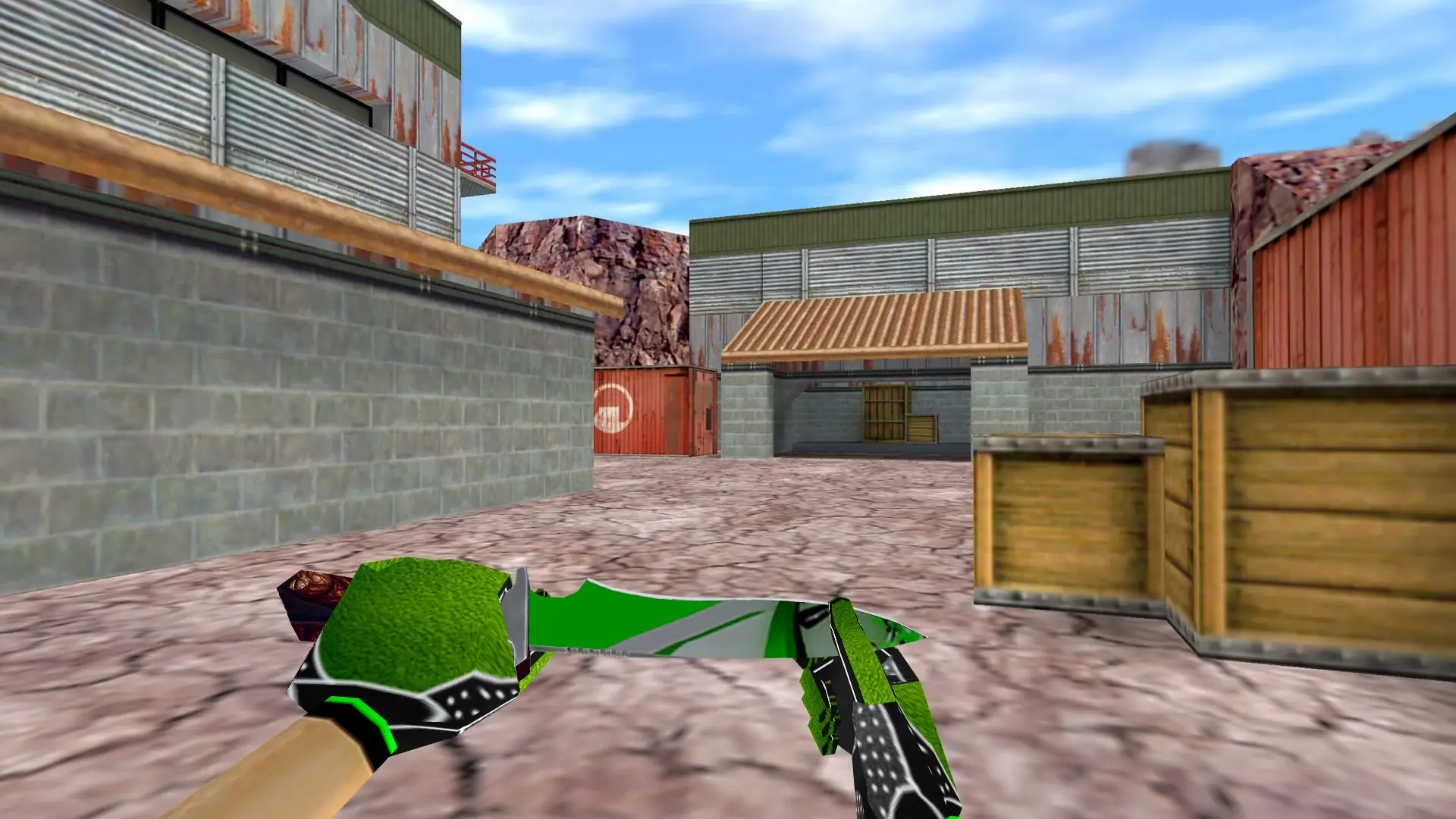 Knife — Green Bump Weapon Pack — de_nuke (first person)