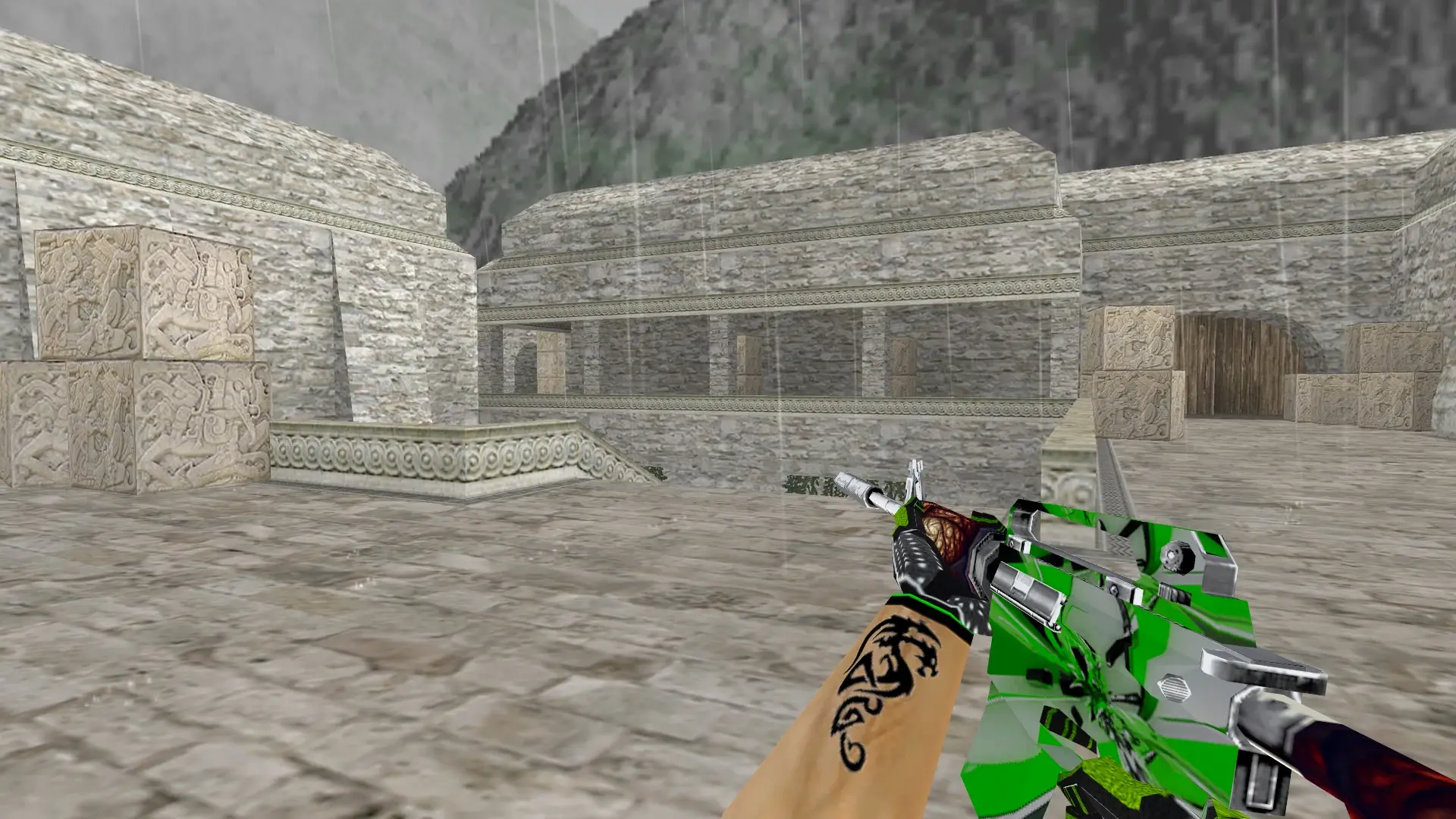 M4A1 — Green Bump Weapon Pack — de_aztec (first person)