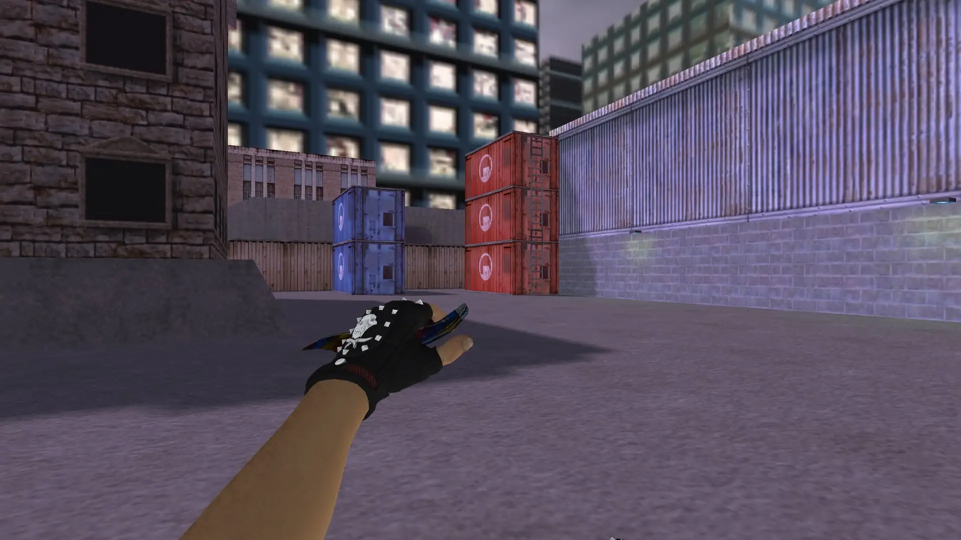 Falchion Knife Marble Fade — Bloodhound Gloves Charred Pack — cs_assault (first person)