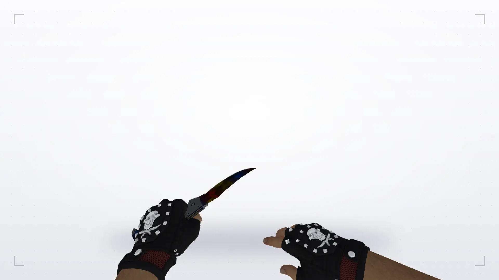 Falchion Knife Marble Fade — Bloodhound Gloves Charred Pack — first person