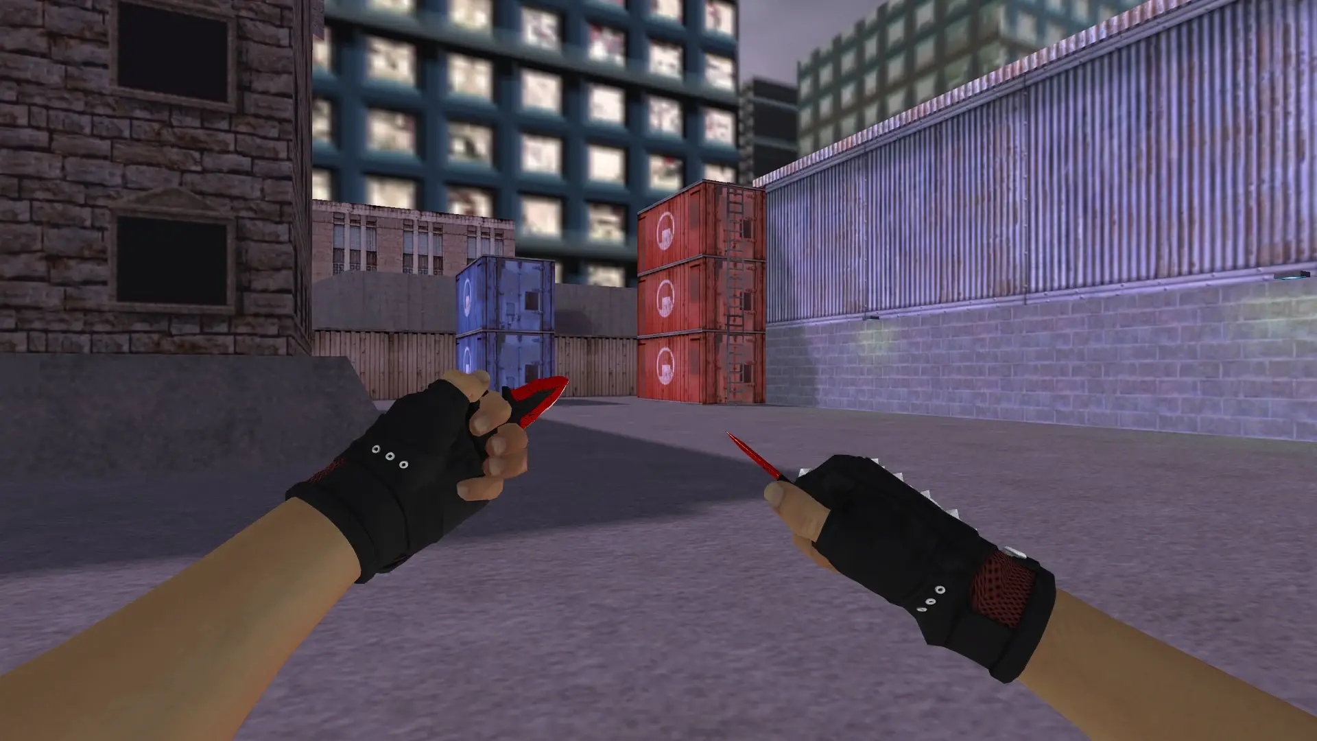 Shadow Daggers Crimson Web — Bloodhound Gloves Charred Pack — cs_assault (first person)