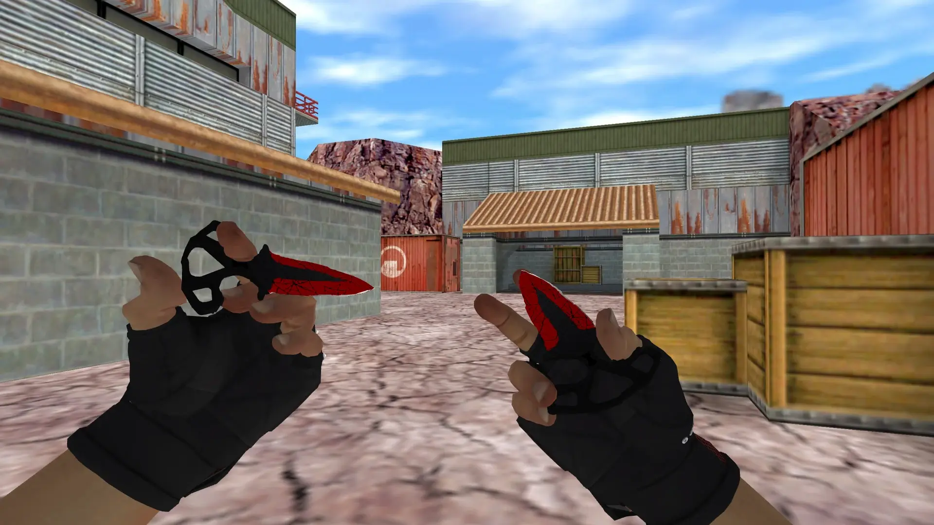 Shadow Daggers Crimson Web — Bloodhound Gloves Charred Pack — de_nuke (first person)