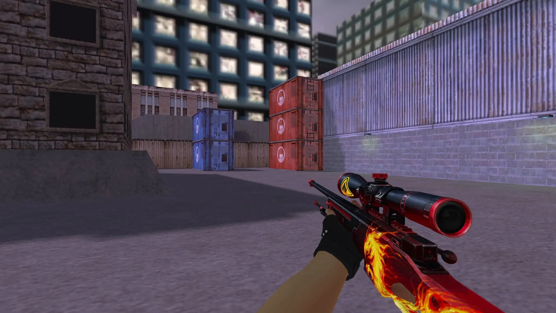 AWP — Bloodhound Gloves Charred Pack — cs_assault (first person)