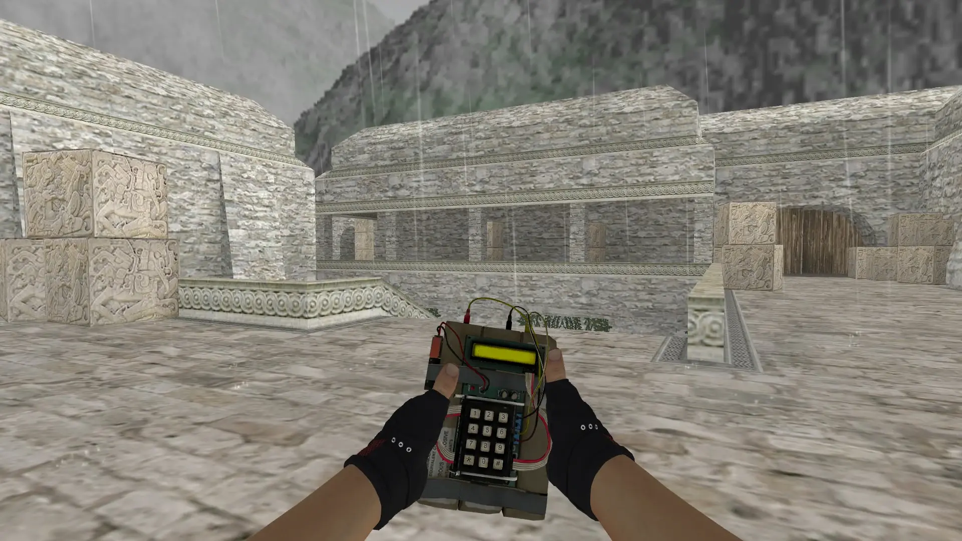 C4 — Bloodhound Gloves Charred Pack — de_aztec (first person)