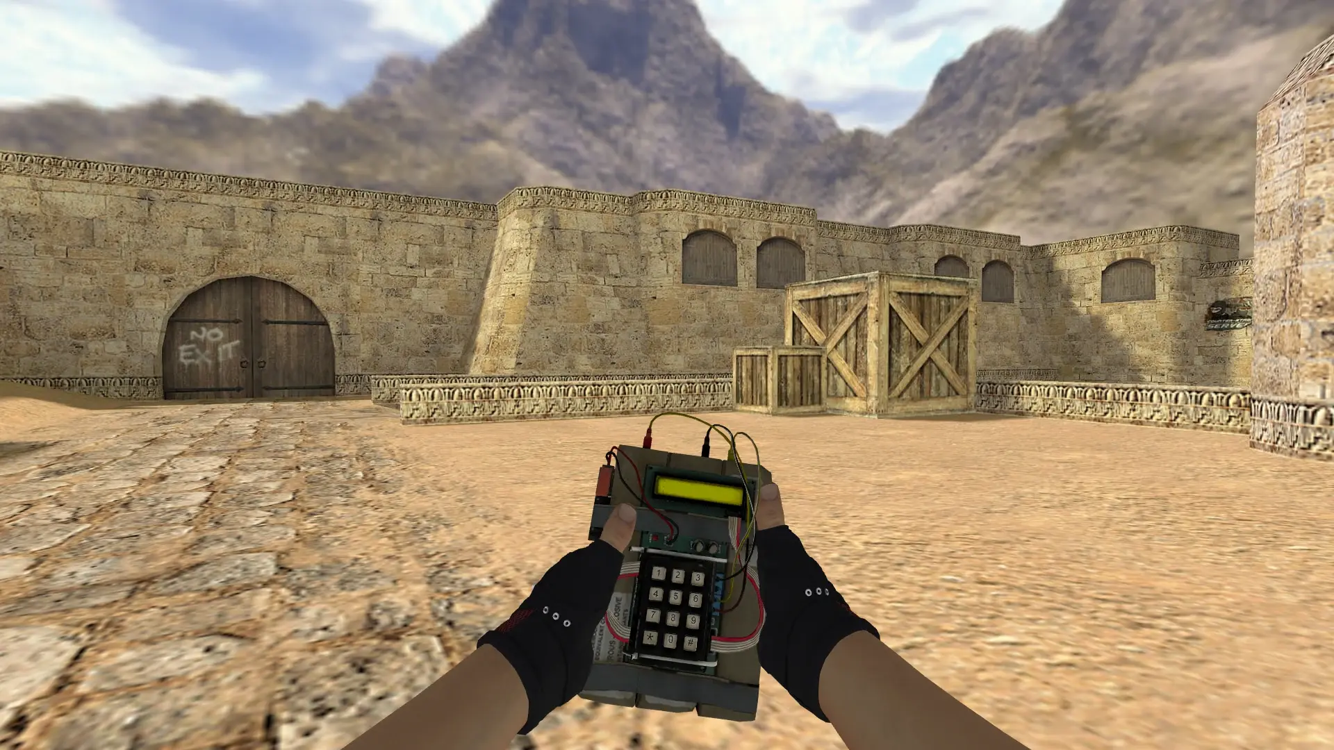 C4 — Bloodhound Gloves Charred Pack — de_dust2 (first person)