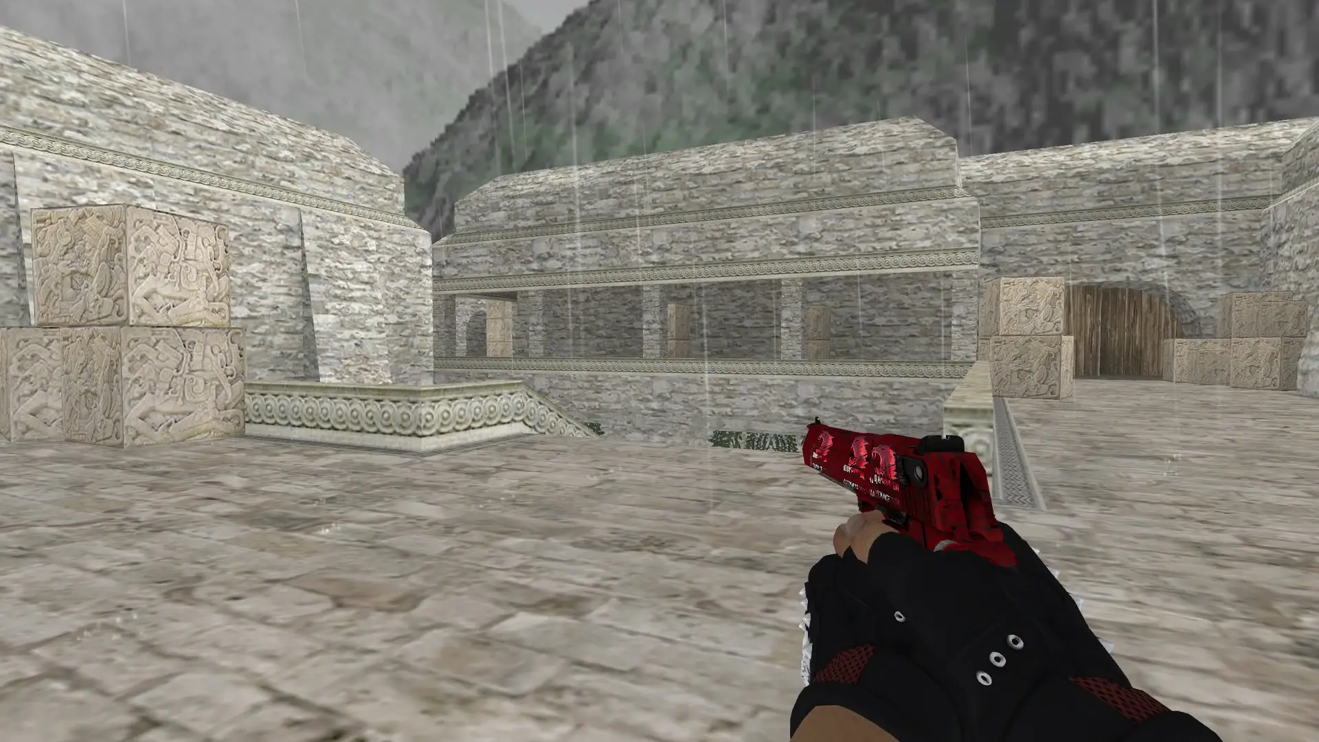 Desert Eagle — Bloodhound Gloves Charred Pack — de_aztec (first person)
