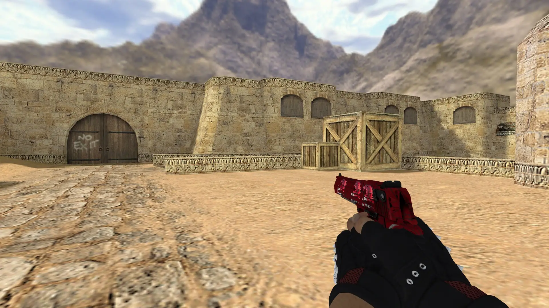 Desert Eagle — Bloodhound Gloves Charred Pack — de_dust2 (first person)