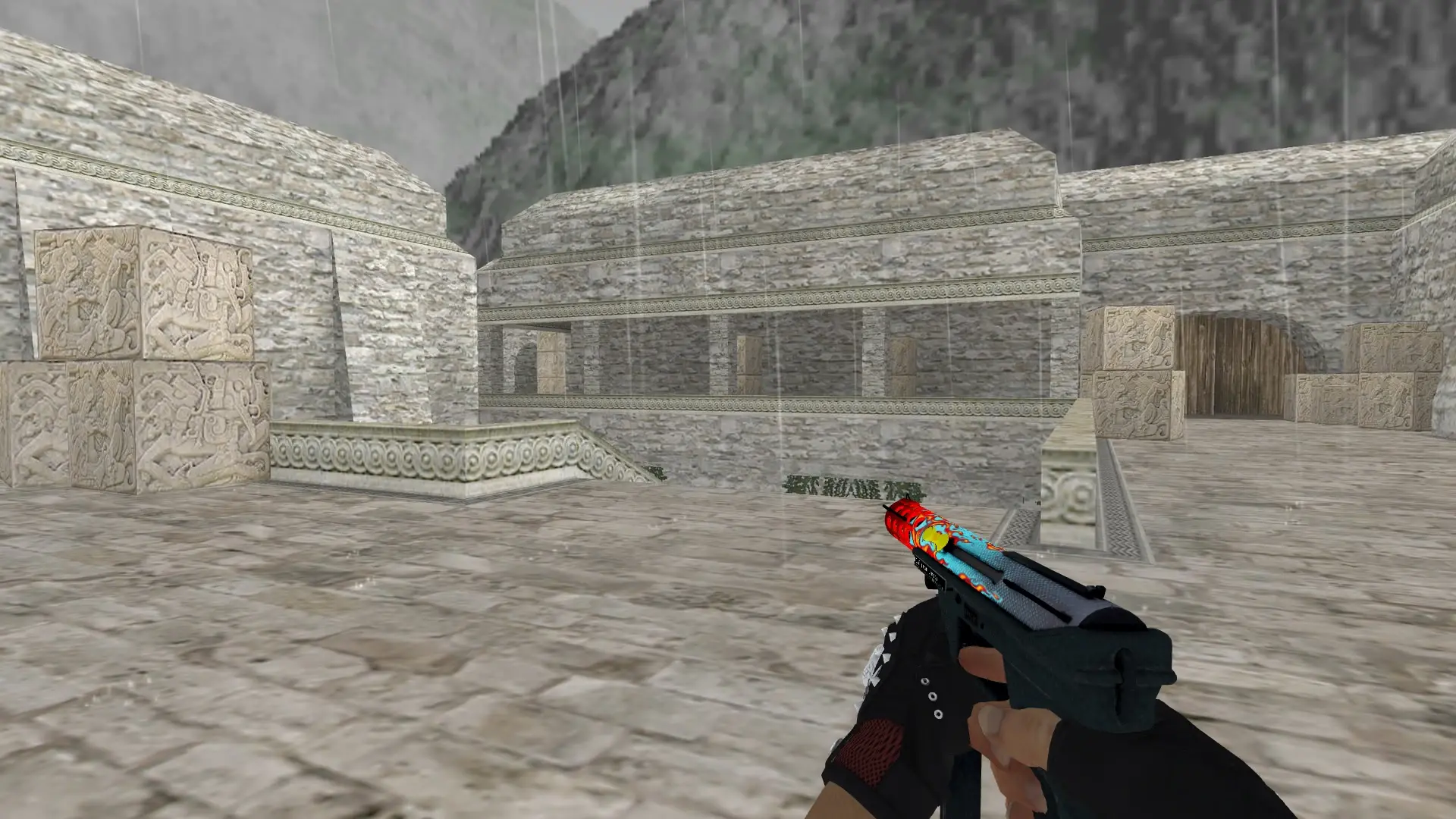 Dual Berettas — Bloodhound Gloves Charred Pack — de_aztec (first person)