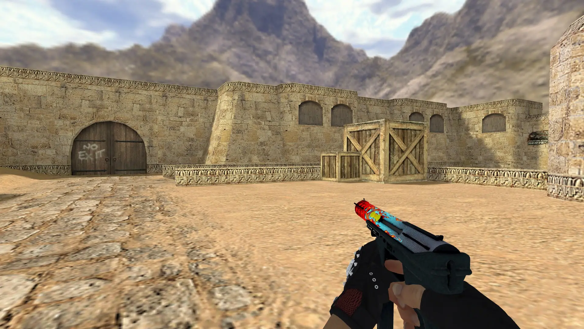 Dual Berettas — Bloodhound Gloves Charred Pack — de_dust2 (first person)
