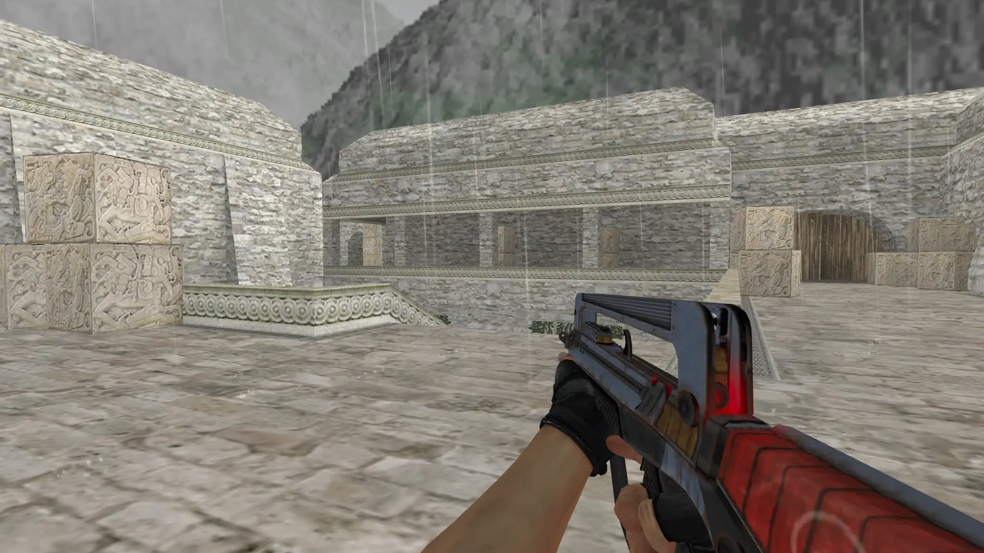FAMAS — Bloodhound Gloves Charred Pack — de_aztec (first person)