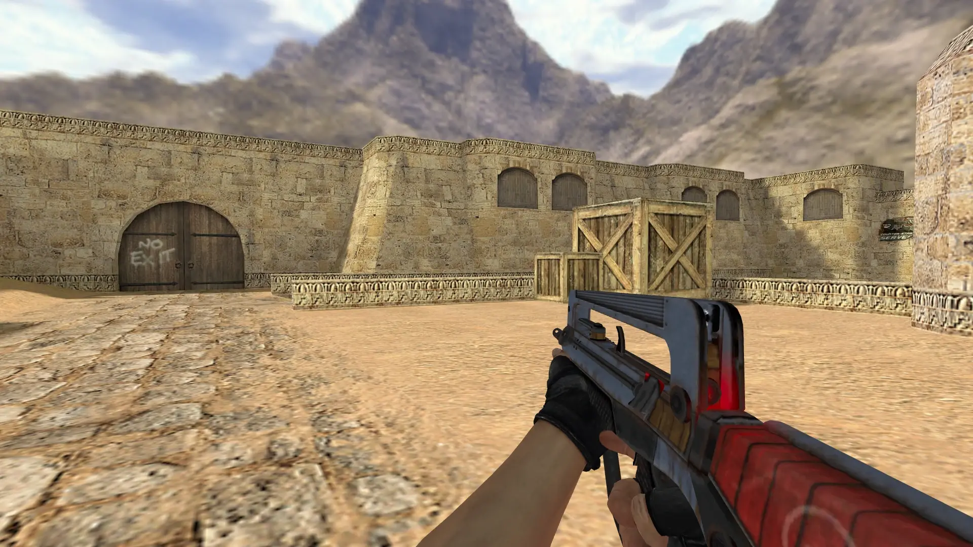 FAMAS — Bloodhound Gloves Charred Pack — de_dust2 (first person)