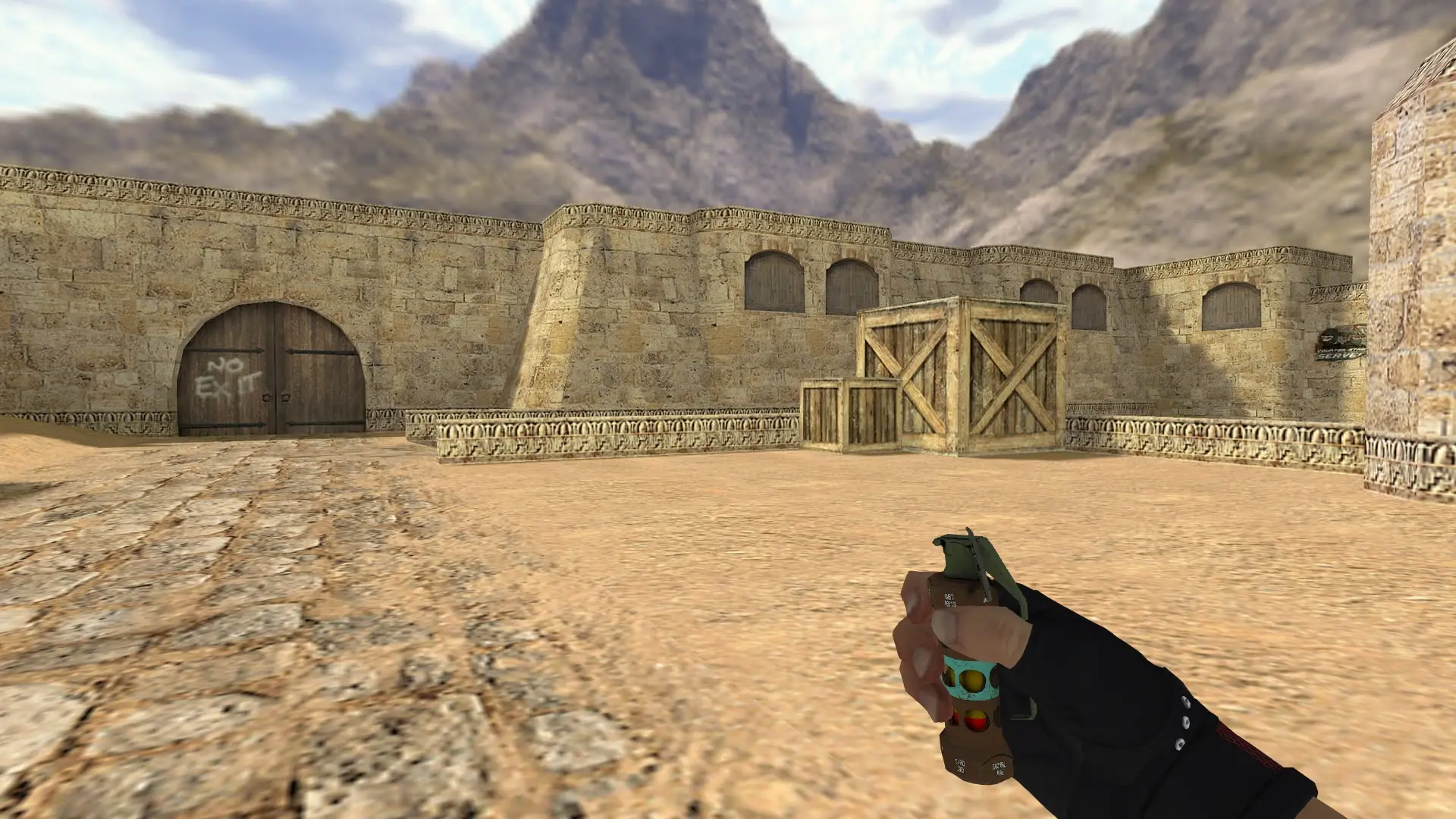 Flashbang — Bloodhound Gloves Charred Pack — de_dust2 (first person)