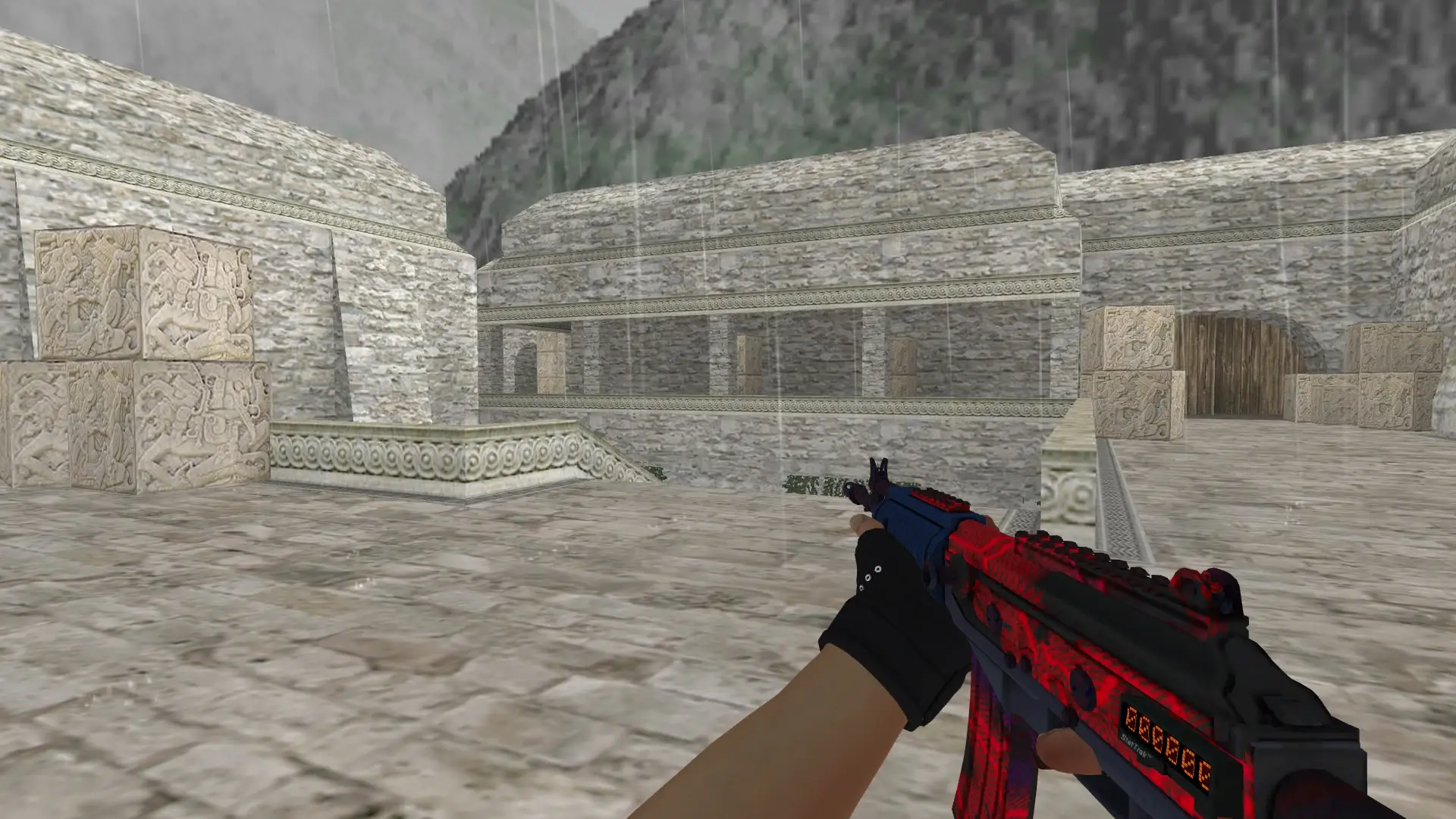 Galil AR — Bloodhound Gloves Charred Pack — de_aztec (first person)