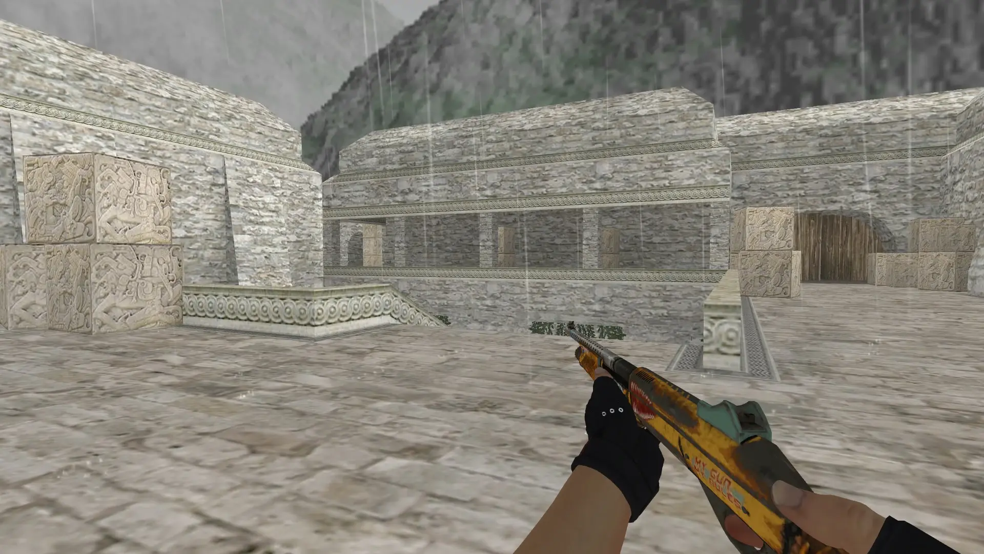 M3 — Bloodhound Gloves Charred Pack — de_aztec (first person)