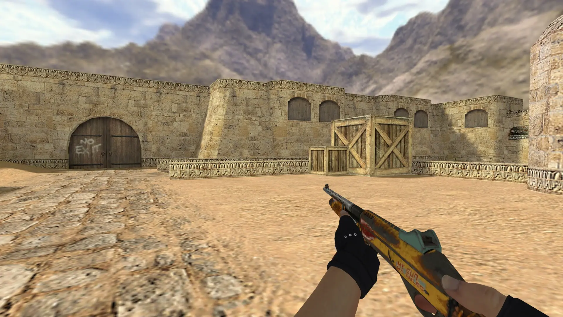 M3 — Bloodhound Gloves Charred Pack — de_dust2 (first person)