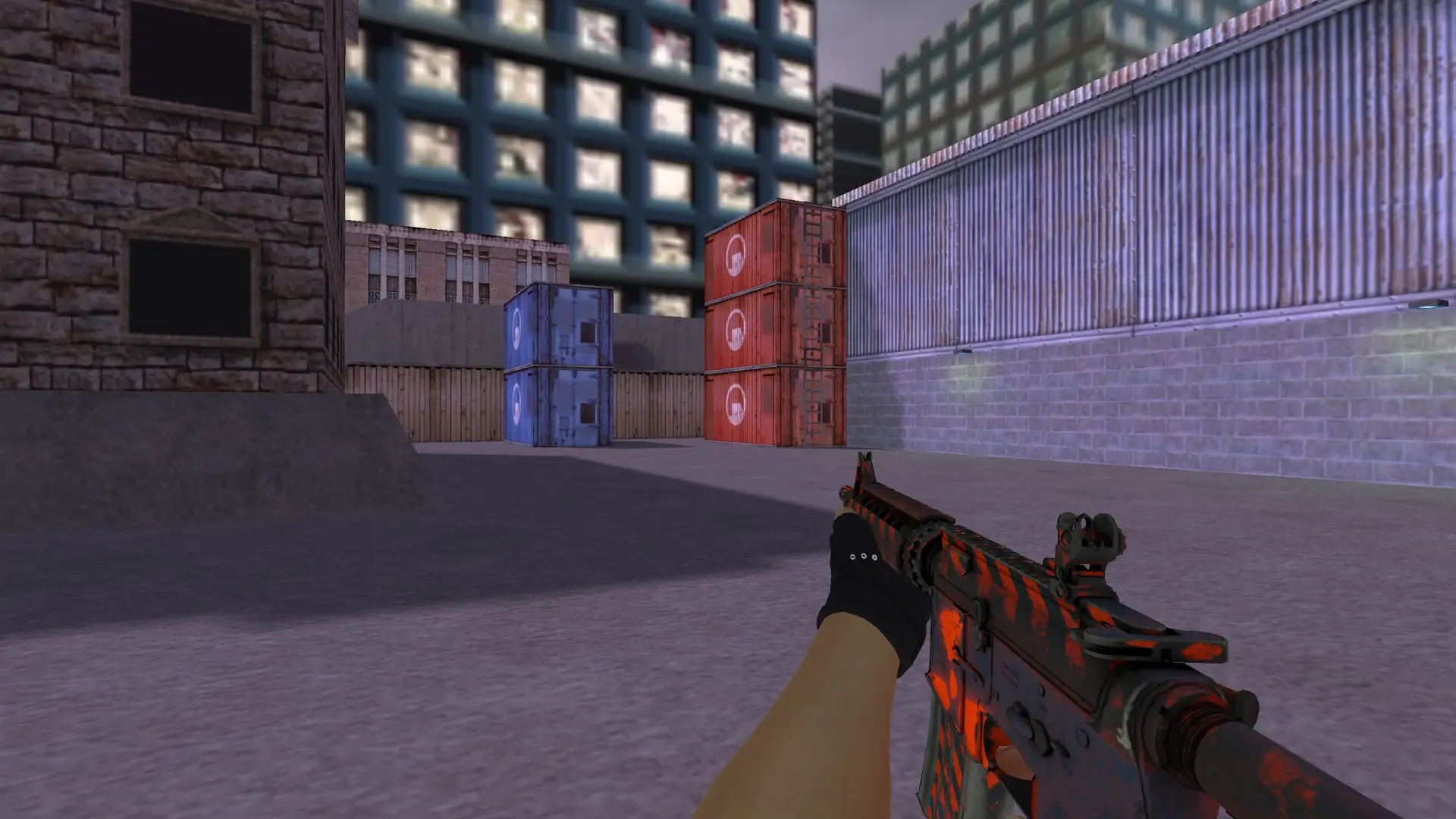 M4A1 — Bloodhound Gloves Charred Pack — cs_assault (first person)