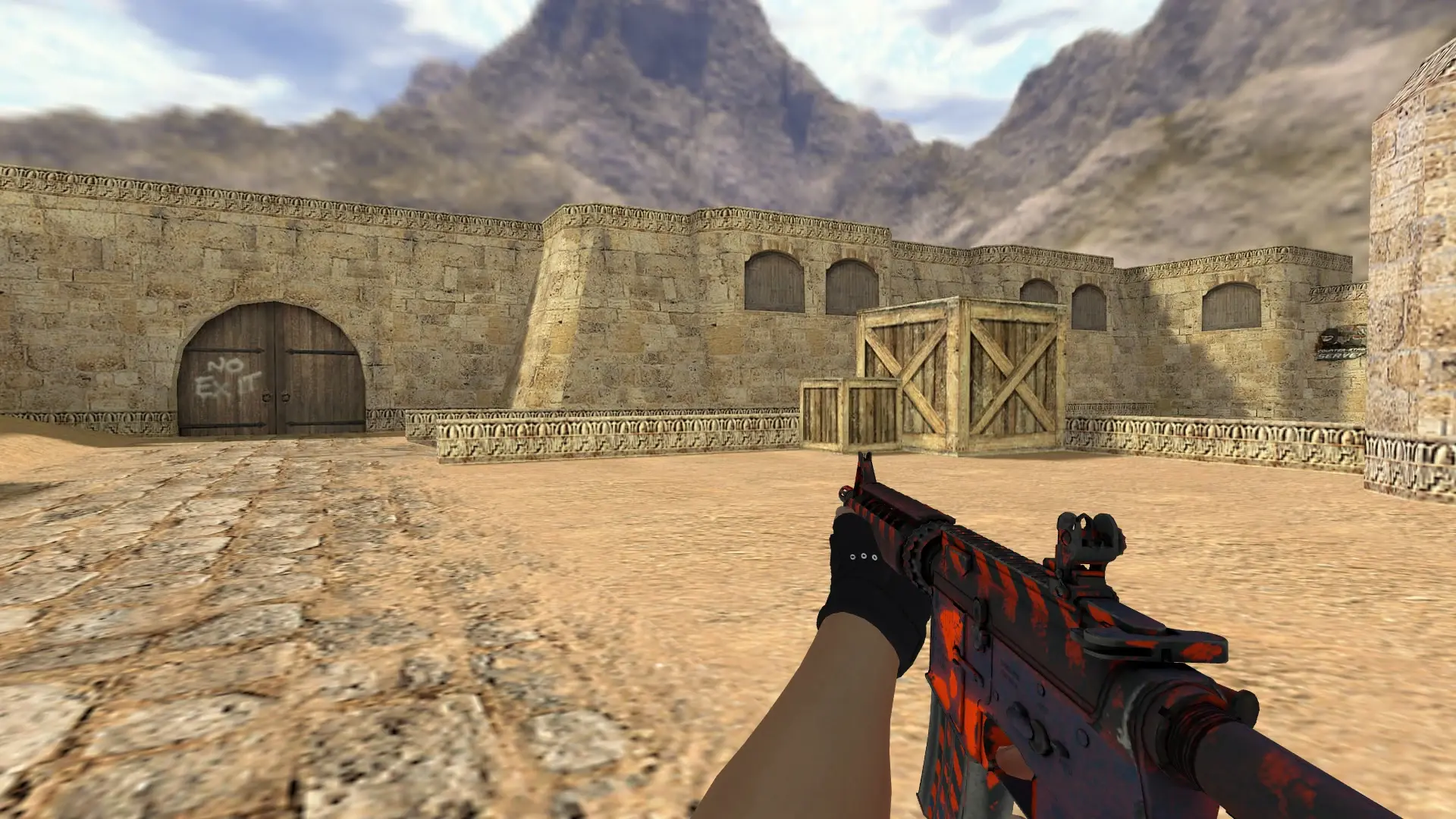 M4A1 — Bloodhound Gloves Charred Pack — de_dust2 (first person)