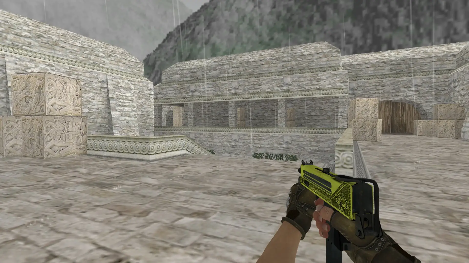 MAC-10 — Bloodhound Gloves Charred Pack — de_aztec (first person)