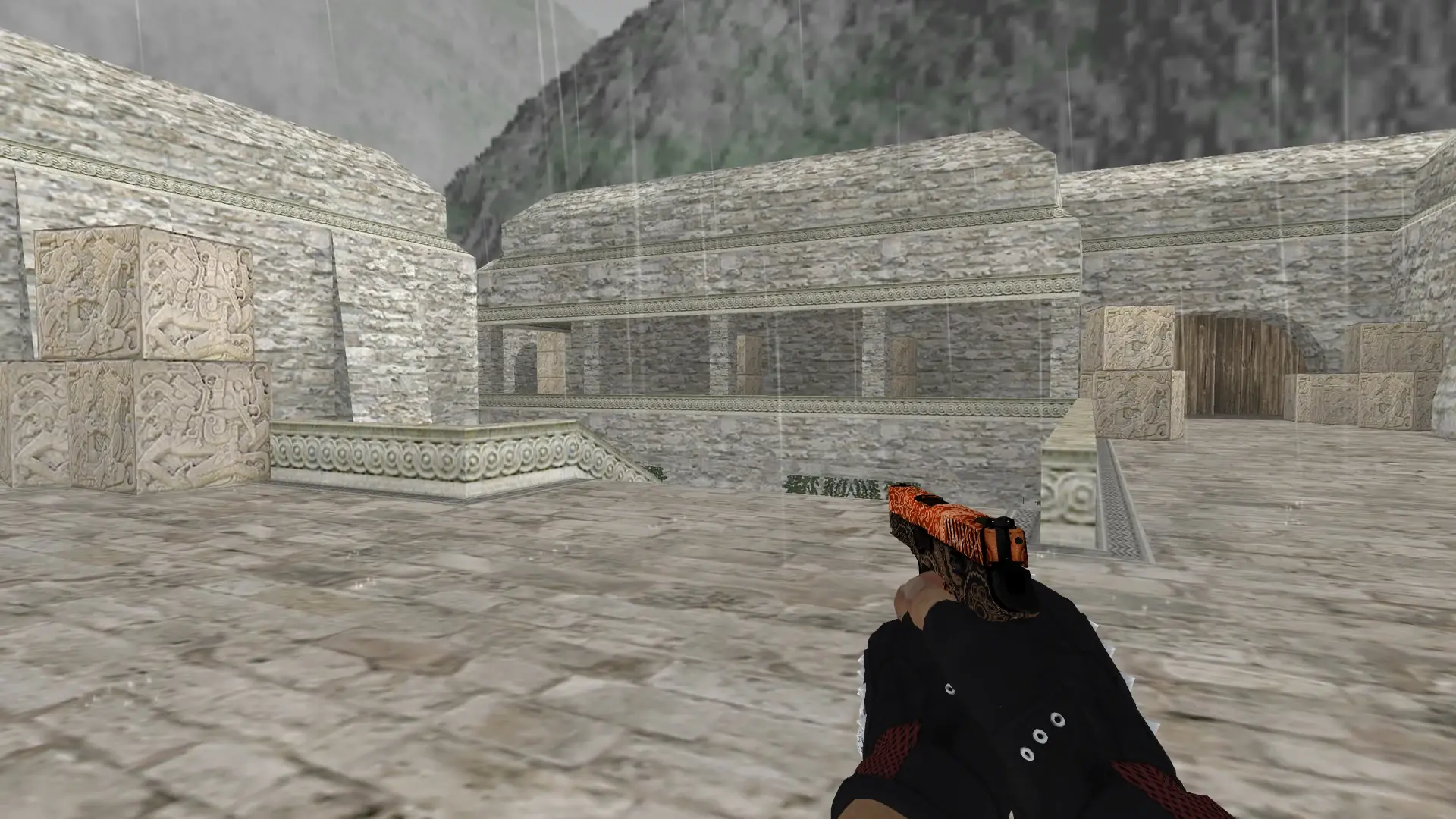 P228 — Bloodhound Gloves Charred Pack — de_aztec (first person)