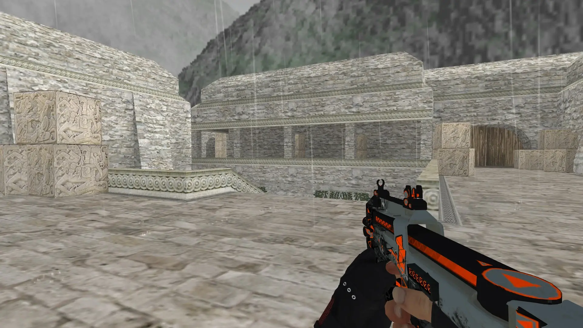 P90 — Bloodhound Gloves Charred Pack — de_aztec (first person)